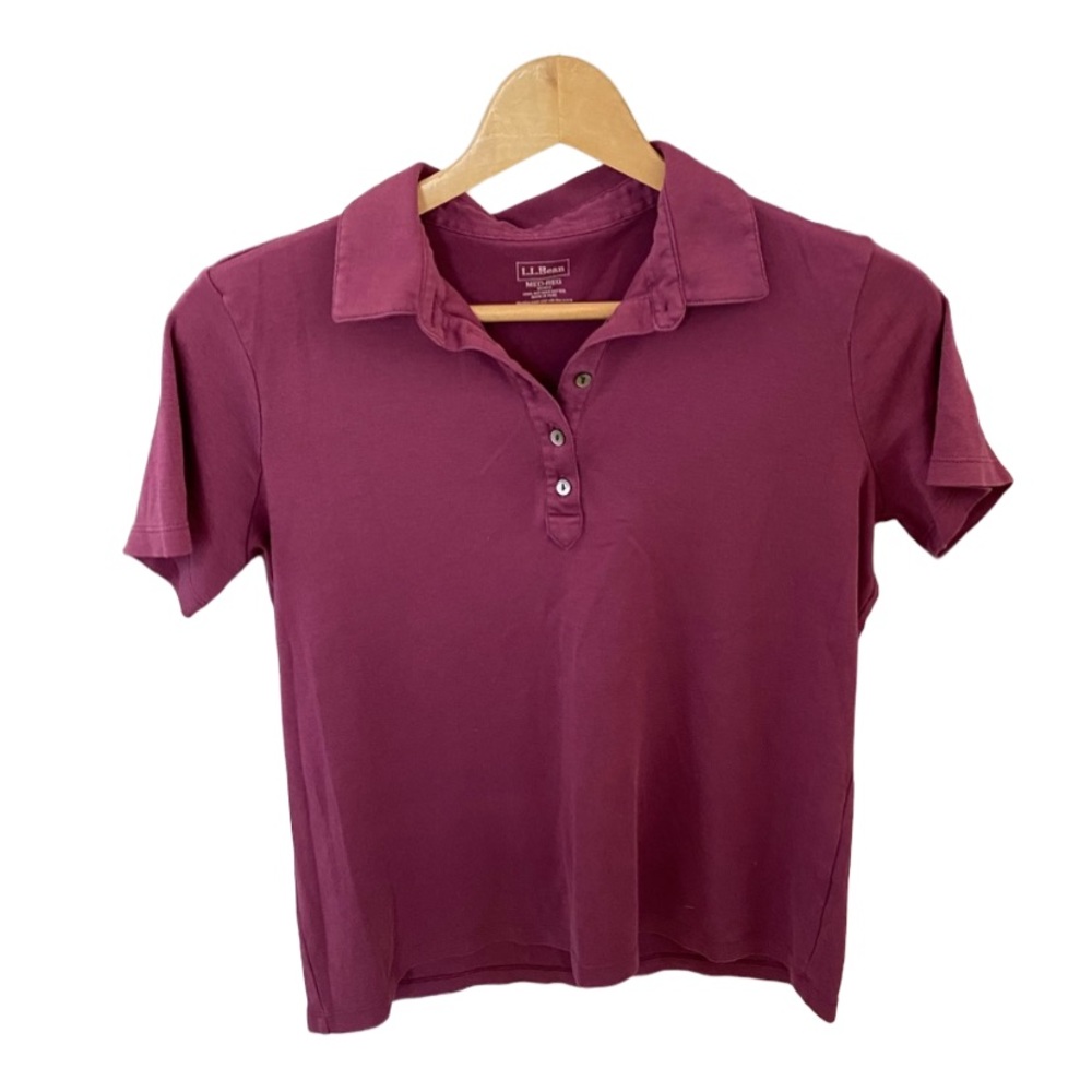 LL Bean Women’s Golf Polo Shirt Short Sleeves Collared Neck Purple Size Small